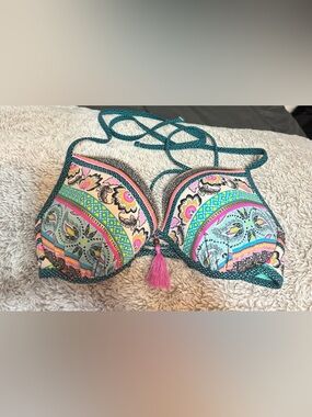 Shade & Shore Multicolor Halter Bikini Top  38 D